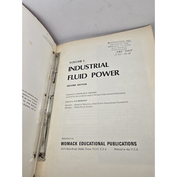 Industrial Fluid Power Text Volume 1 by Womack Educational Publications. #8305 - Picture 4 of 7